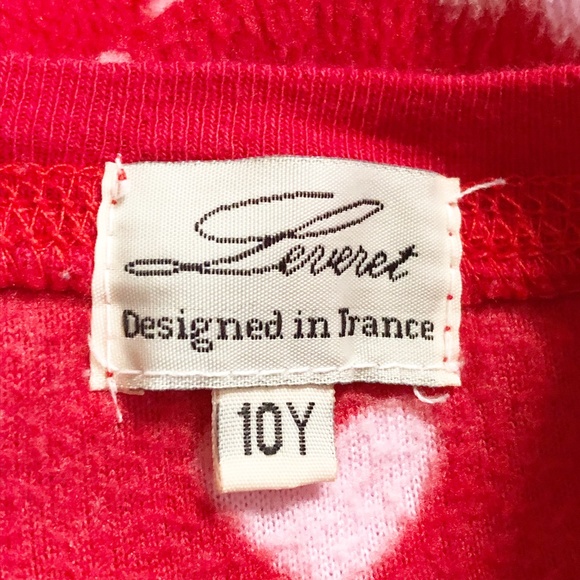 Leveret Hearts Valentines Fleece 2 Pc Pajamas PJ Set Big Girls Fits Size 8 - Picture 7 of 8